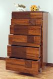 Arial Fields Modern Walnut & Cherry Bedroom  Set - Bed, Nightstand, Dresser, Chest, Mirror 7 small