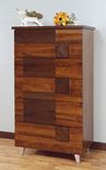 Arial Fields Modern Walnut & Cherry Bedroom  Set - Bed, Nightstand, Dresser, Chest, Mirror 6 small