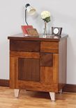 Arial Fields Modern Walnut & Cherry Bedroom  Set - Bed, Nightstand, Dresser, Chest, Mirror 4 small