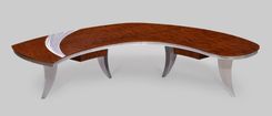 Paradigm Executive Desk In Pommele Bubinga & Custom Aluminum Legs 1 small