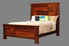 Arial Fields Modern Walnut & Cherry Bedroom  Set - Bed, Nightstand, Dresser, Chest, Mirror 3 small