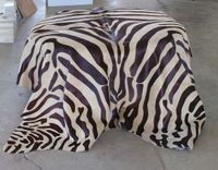 Zebra Hide Ottoman Coffee Table 2 small