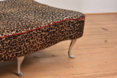 Leopard Leather Hair-On-Hide Ottoman Coffee Table 4 small