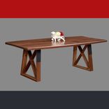 Dragonfly Dining/Conference Table ~ Industrial Modern Walnut Bow Top 1 small