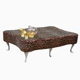 Leopard Leather Hair-On-Hide Ottoman Coffee Table 1 small