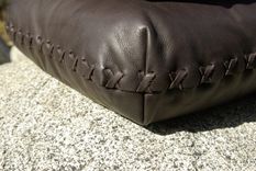 Hand-Laced Leather Pillows 3 small