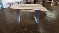 Live Edge Ambrosia Maple Desk With Brushed Steel Legs 2 small