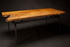 Forged Steel And Spalted Maple Coffee Table 1 small