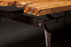 Forged Steel And Spalted Maple Coffee Table 2 small