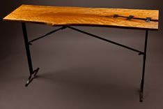 Forged Steel And Live Edge Cherry Hall Table 2 small
