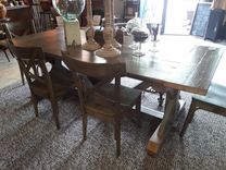 Reclaimed Fir And Pine Trestle Table 2 small