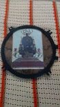Sold Vintage Steam Engine Headlight Lens Holder, Framed Print, Burned Wood Mat 3 small