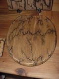 Captured Lighting On An Oak Commode Seat, High Voltage Wood Carving 1 small