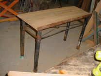 Sofa Foyer Or Accent Table Salvaged Base Cypress Top Live Edges 6 small