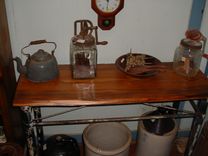 Sofa Foyer Or Accent Table Salvaged Base Cypress Top Live Edges 3 small