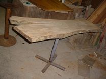 Spalted Maple Slab Sofa Entrance Table, Live Edges With Bark 6 small