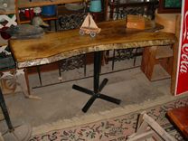 Spalted Maple Slab Sofa Entrance Table, Live Edges With Bark 2 small
