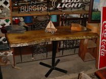 Spalted Maple Slab Sofa Entrance Table, Live Edges With Bark 1 small