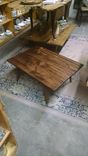 A Repurposed Coffee Table From Salvaged Cypress, Made On A Vintage Rca Victor Tv Or Radio Stand! 1 small