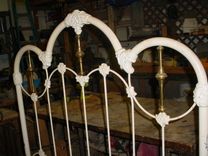 Brass & Iron Foundry Headboard Bench, Wide Board Cypress Seat!! 4 small