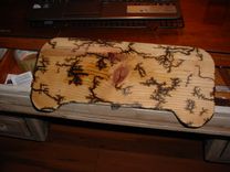 Blue Tooth Keyboard Holder Stand Carved With Fire On Wood Design! 4 small