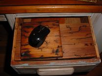 Blue Tooth Mouse Pad Carved With Fire On Wood Design! 15,000 Volts!! 2 small