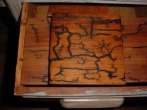 Blue Tooth Mouse Pad Carved With Fire On Wood Design! 15,000 Volts!! 5 small