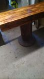 Double Concrete Pedestal, & Laminated Pine Butcher Block Top Sofa Table 4 small
