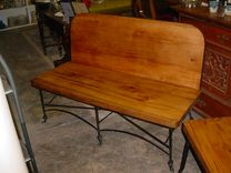 Repurposed Lawn Set 1 Board Cypress Back & Seat With Iron Base 6 small