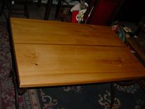 Repurposed Metal Desk Stand, With A Golden Cypress Top 5 small