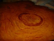 Live Edged Cypress Slab Top Table Antique Cast Iron Base 4 small