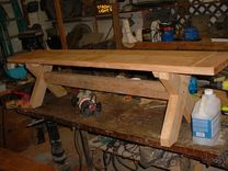 Cross Buck Table & Benches, Choice Of Wood And Finish 5 small