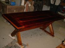 Cross Buck Table & Benches, Choice Of Wood And Finish 6 small