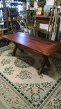 Cross Buck Table & Benches, Choice Of Wood And Finish 1 small