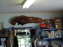 Miller Beer Neon Swamp Art On Cypress Pecky Drift Wood 5 small