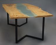 Natural Edge / Glass Slab Dining Table 2 small