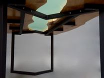 Natural Edge / Glass Slab Dining Table 4 small