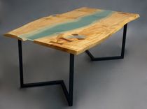 Natural Edge / Glass Slab Dining Table 1 small