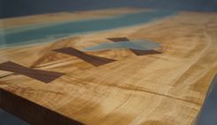 Natural Edge / Glass Slab Dining Table 5 small