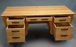 Cherry-Mission Style Executive Desk 2 small