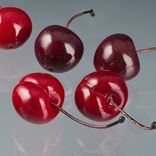 One Realistic Glass Bing Cherry Sculpture, Hand Blown and Life-Sized 3 small
