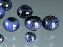 One Realistic Glass Ripe Blueberry Sculpture, Hand Blown and Life-Sized 3 small