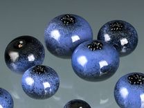 One Realistic Glass Ripe Blueberry Sculpture, Hand Blown and Life-Sized 1 small