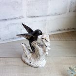 Courtly Song Bird Decor Black White Stripe Decor Hummingbird Figurine 4 small