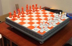 Orange White And Gray Chess Board 1 small