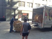 Large Repurposed Wood Clock (25"X25") 4 small