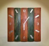 Large Repurposed Wood Clock (25"X25") 1 small