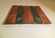 Large Repurposed Wood Clock (25"X25") 6 small