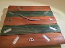 Large Repurposed Wood Clock (25"X25") 2 small