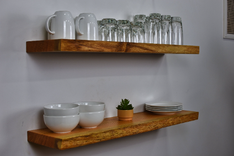 Red Oak Live Edge Shelves, Floating Shelf, Live Edge Bookshelf, Raw Edge Wood Shelf 4 small
